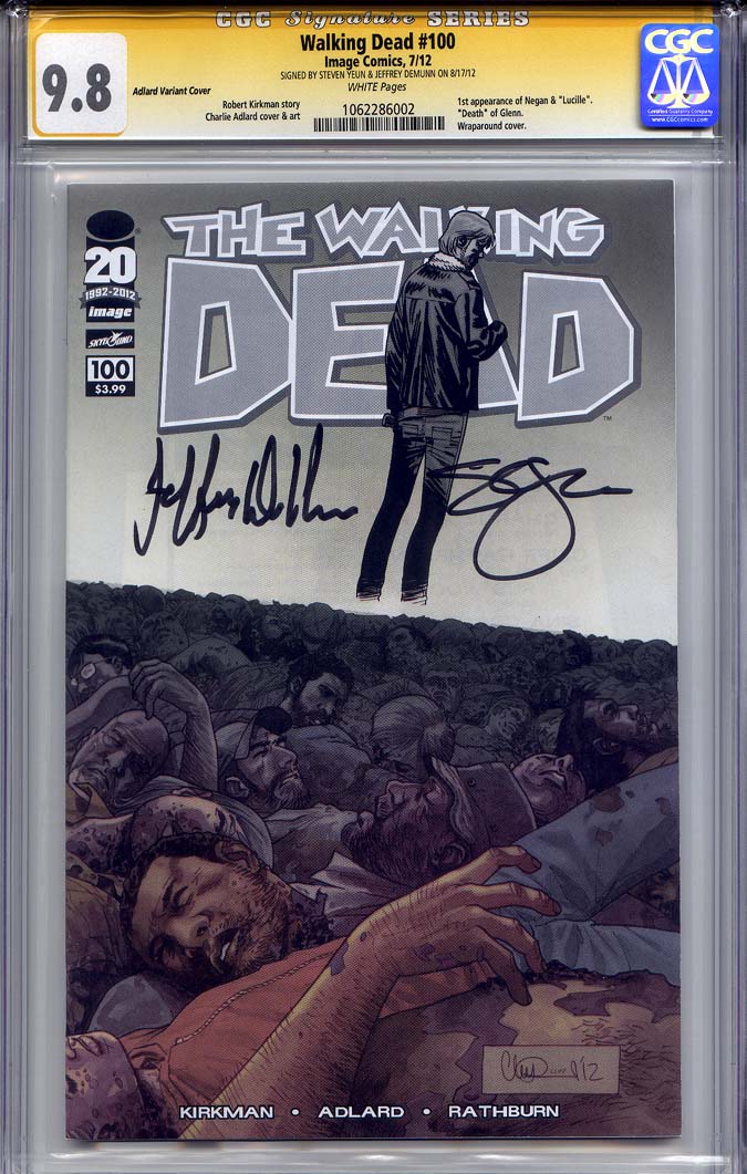  100 CGC 9 8 SS Steven Yeun Jeffrey Demunn NM M Signature Series